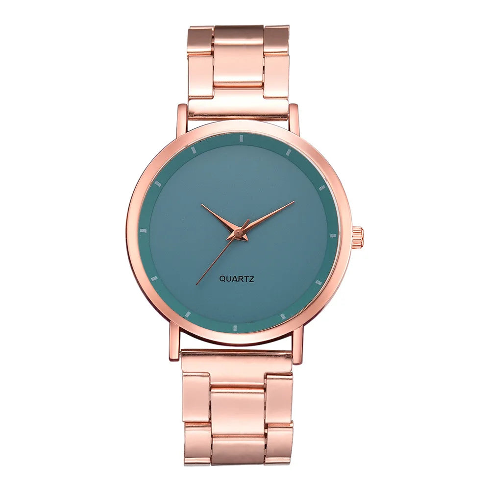vastara rose gold women’s luxury watch – fashion business - casual unisex watch with stainless steel in gold stainless steel