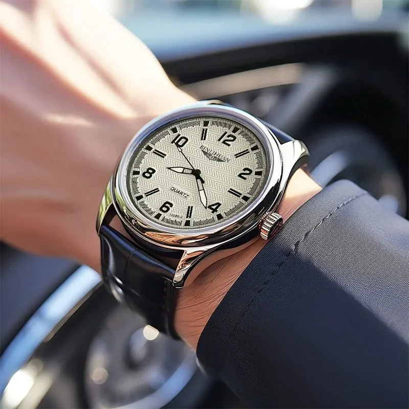 vastara business for clock leather 's es reloj+box 's gift watch 5 - business unisex timepiece with stainless steel (USA)