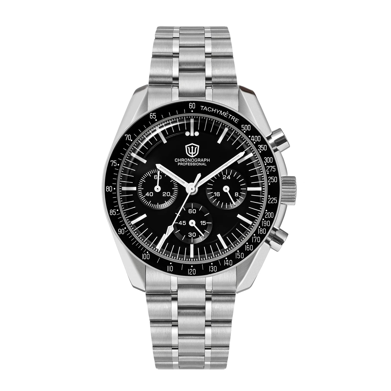 watchdives wd1863 39mm watch vk63 quartz chronograph movement bubble sapphire crystal luminous vintage watches 10bar