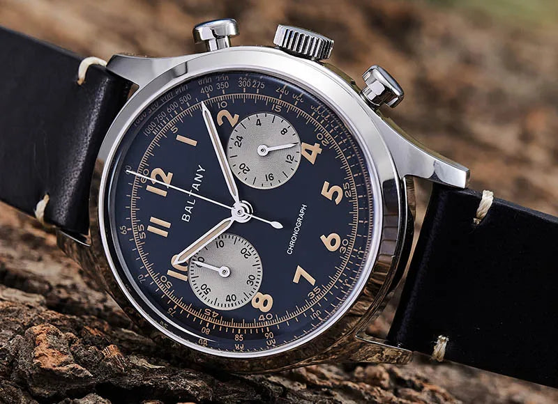 vastara baltany s5034 39mm chronograph sapphire crystal panda dial stainlesssteel super luminous vintage wristes watch 6 -