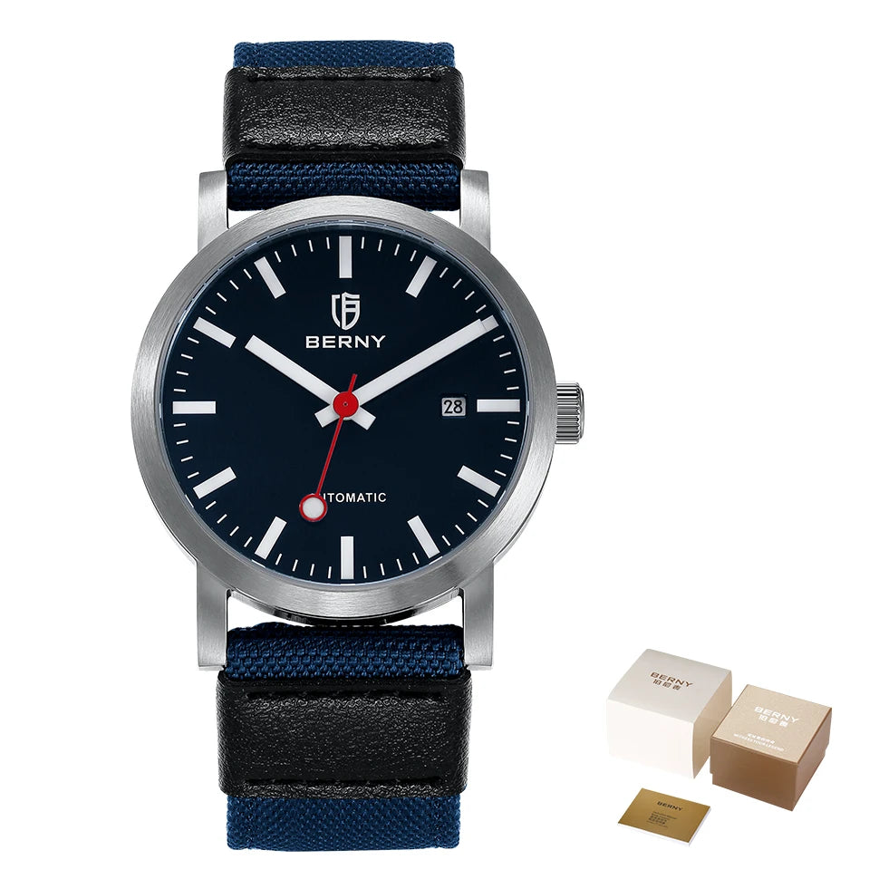 vastara berny 50m miyota 8215 classic railroad for watch 26 - classic unisex timepiece with stainless steel (USA)