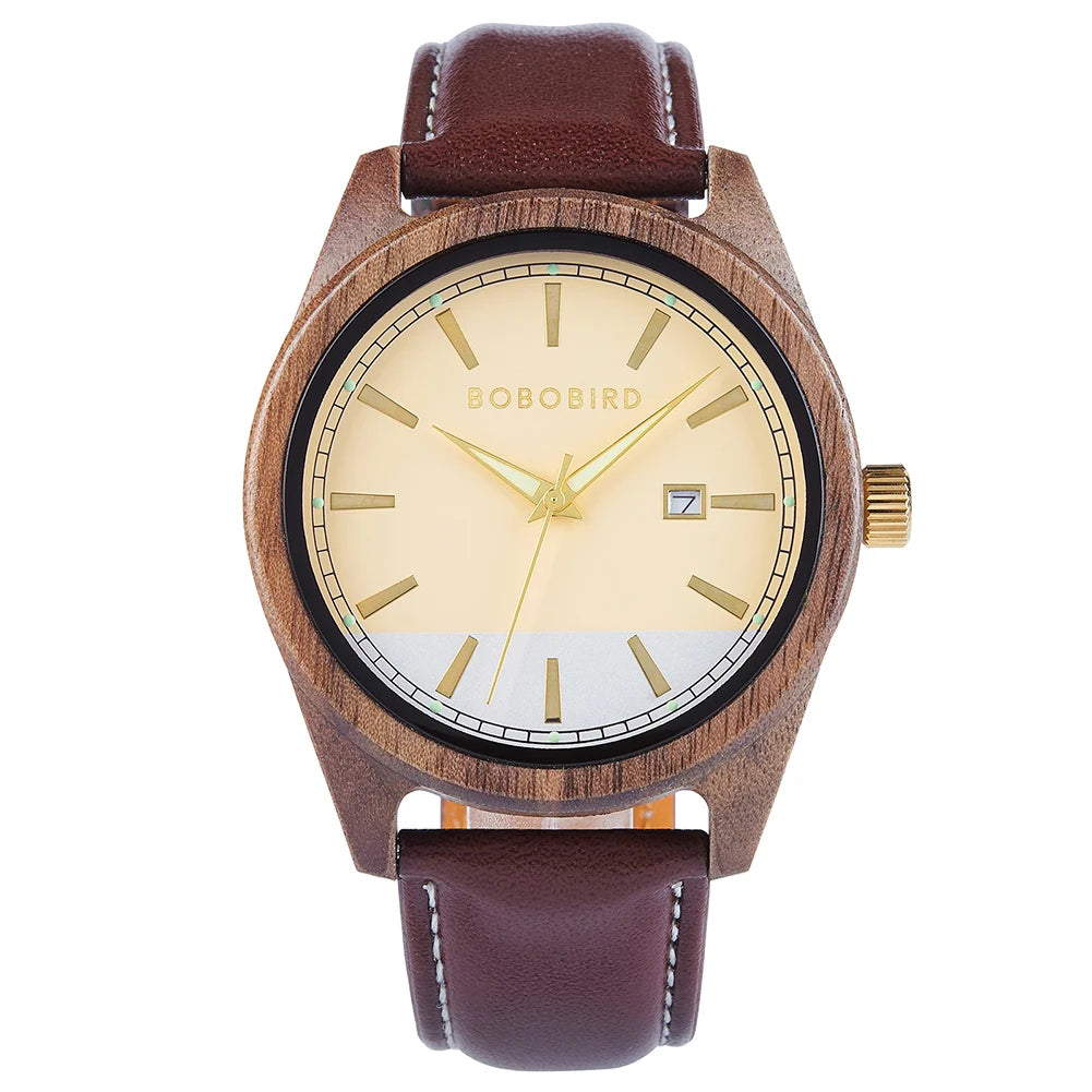 vastara bobo bird men’s wooden watch watch 41 - classic unisex timepiece with stainless steel (USA)
