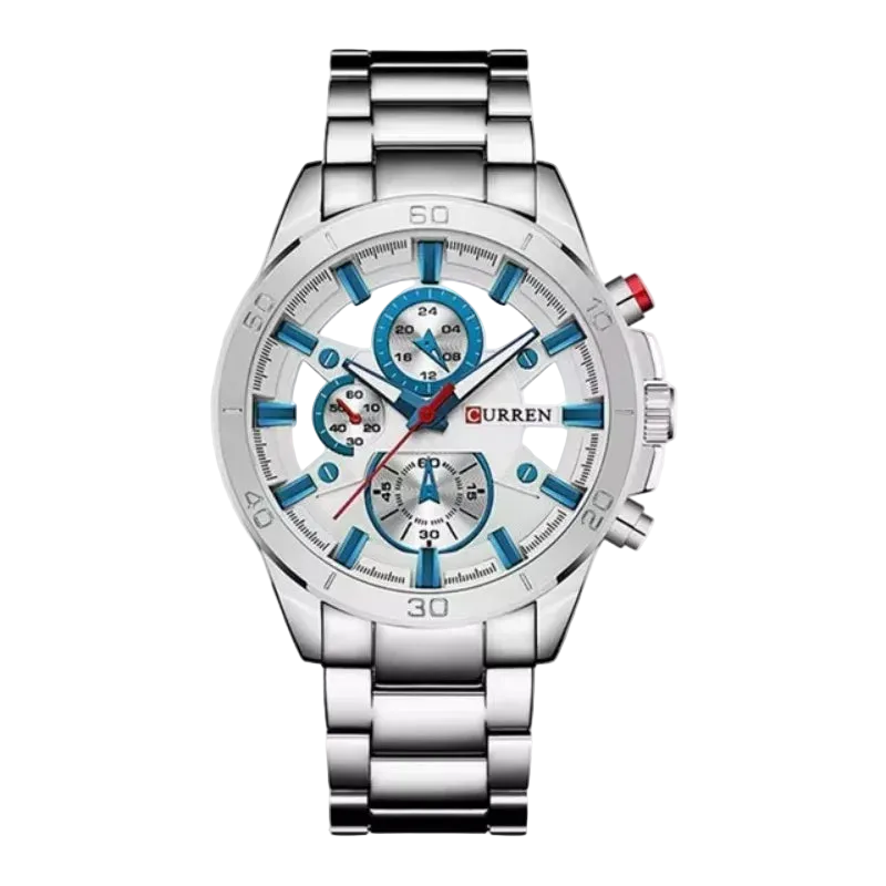 unisex casual watch vastara 8275 's stainless steel strap night light chronograph casual 's clock gift - daily wear