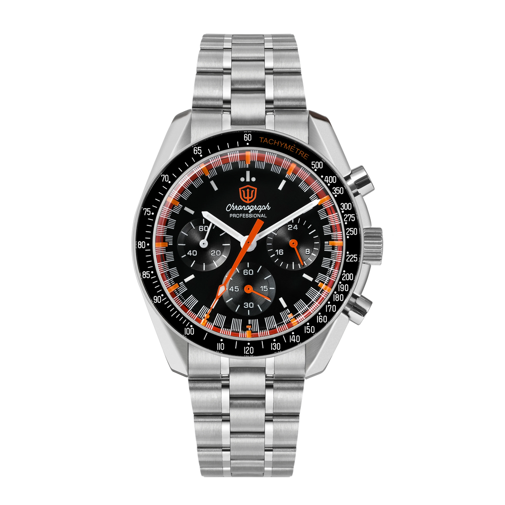 watchdives wd1863 39mm watch vk63 quartz chronograph movement bubble sapphire crystal luminous vintage watches 10bar