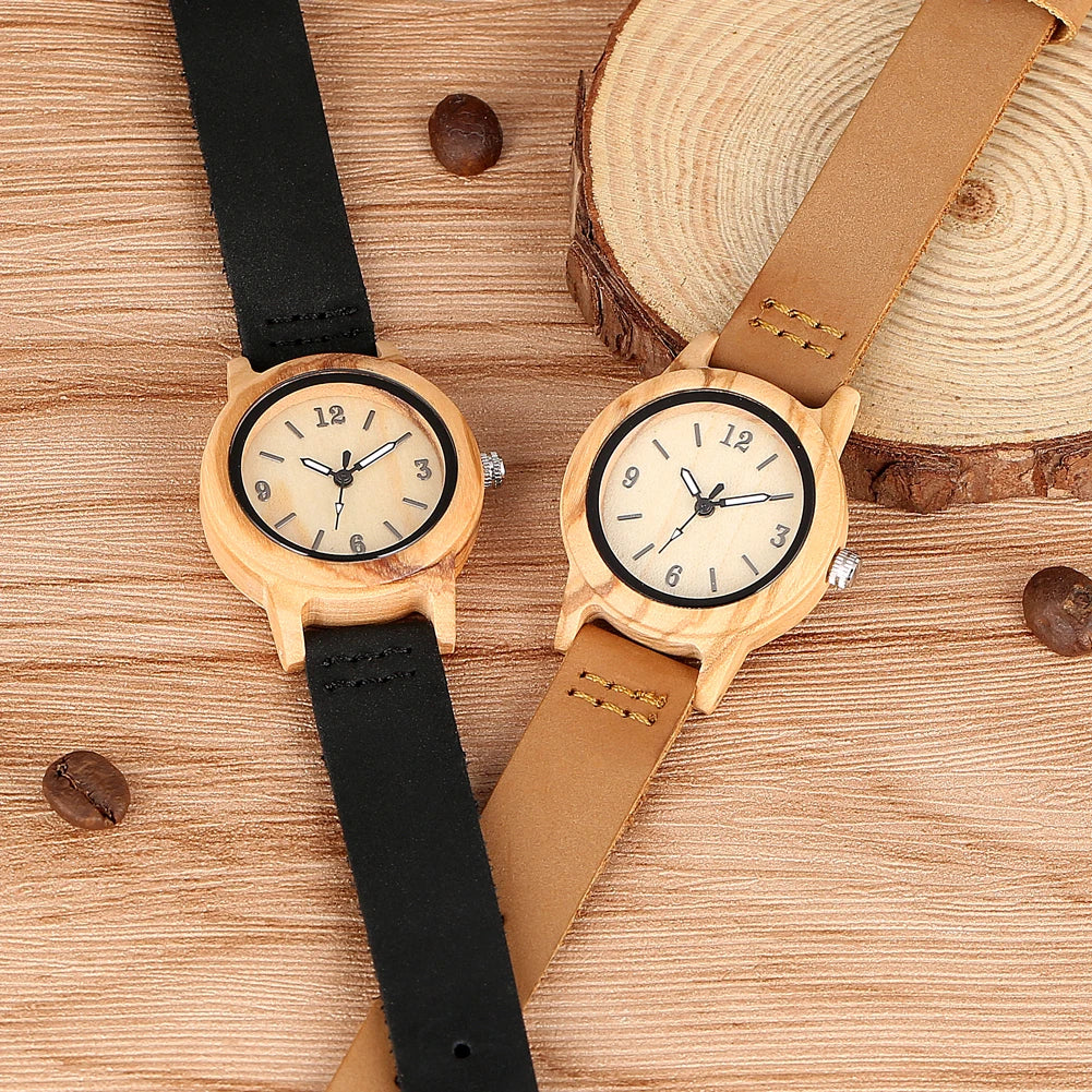 Wooden/Bamboo Watch Case Women's Wristwatch Quartz - Product Image 6