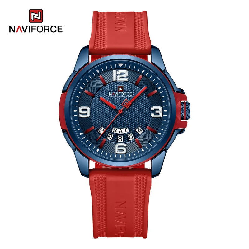 vastara original naviforce for silicone strap business classic wrist es date clock silicone with silicone watch 30 -