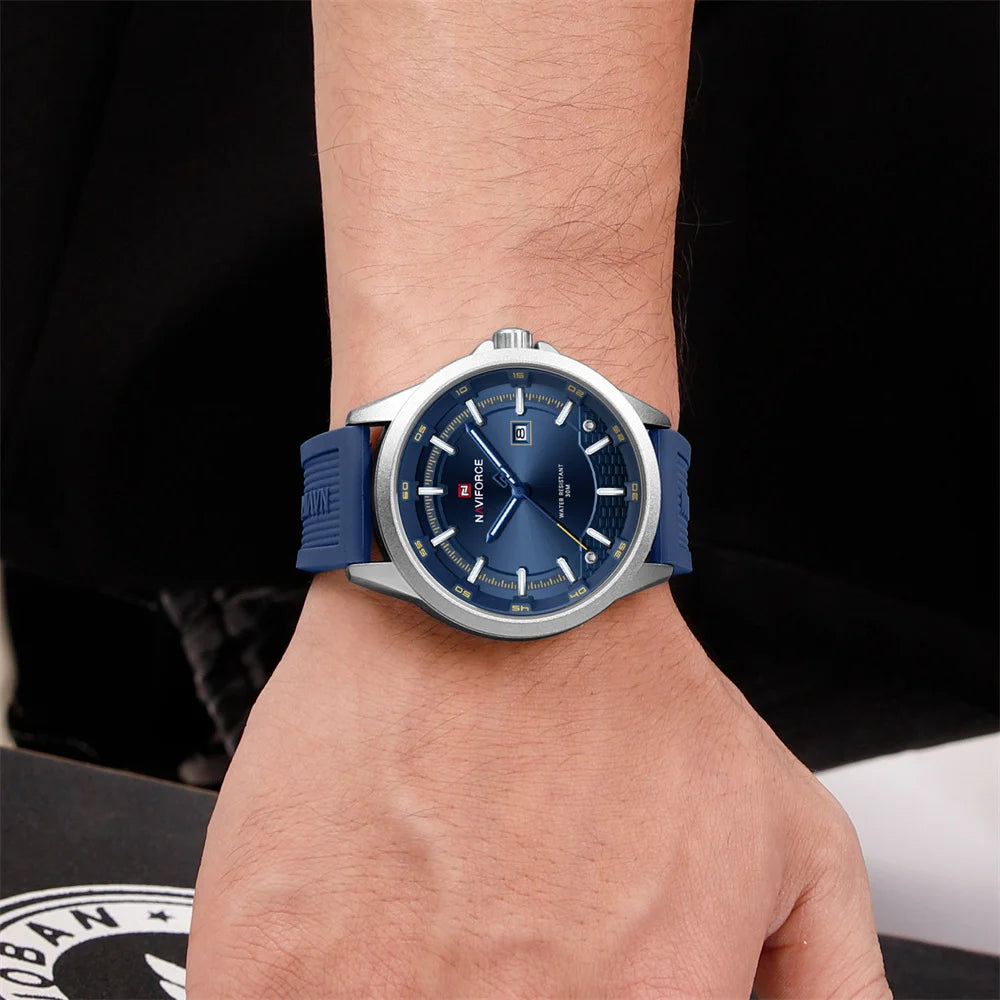 vastara naviforce sport military auto date silicone rubber original clock 9248 watch 13 - classic unisex timepiece with