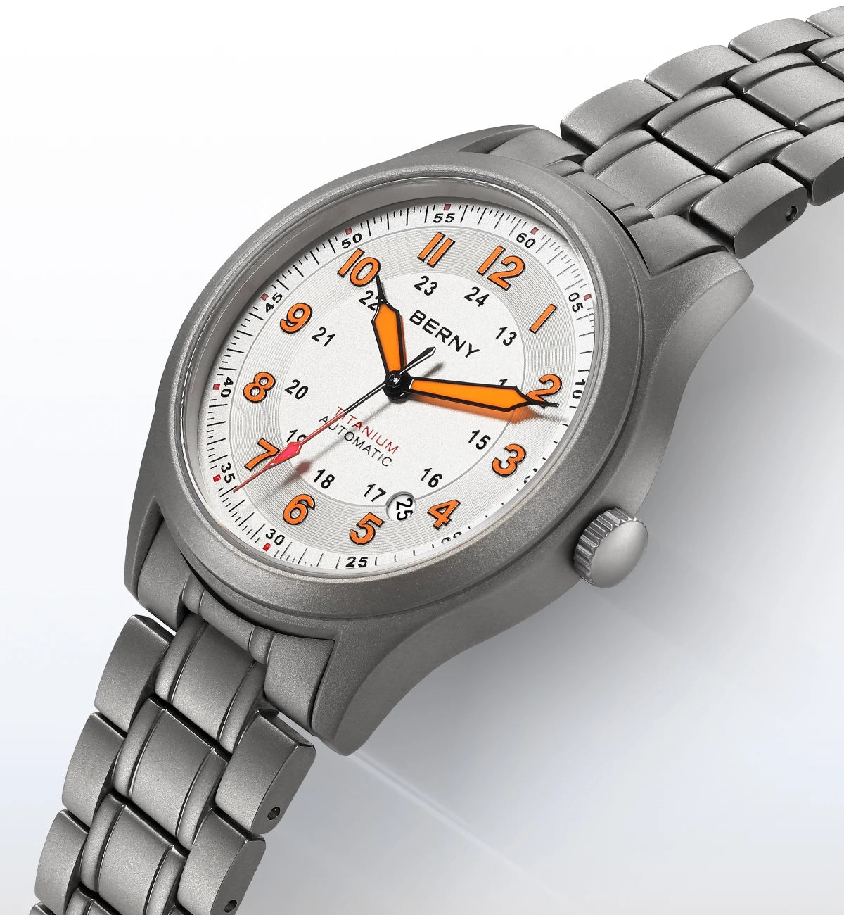 vastara berny full titanium es for sapphire super luminous field pilot date sports easy read watch 11 - sports unisex