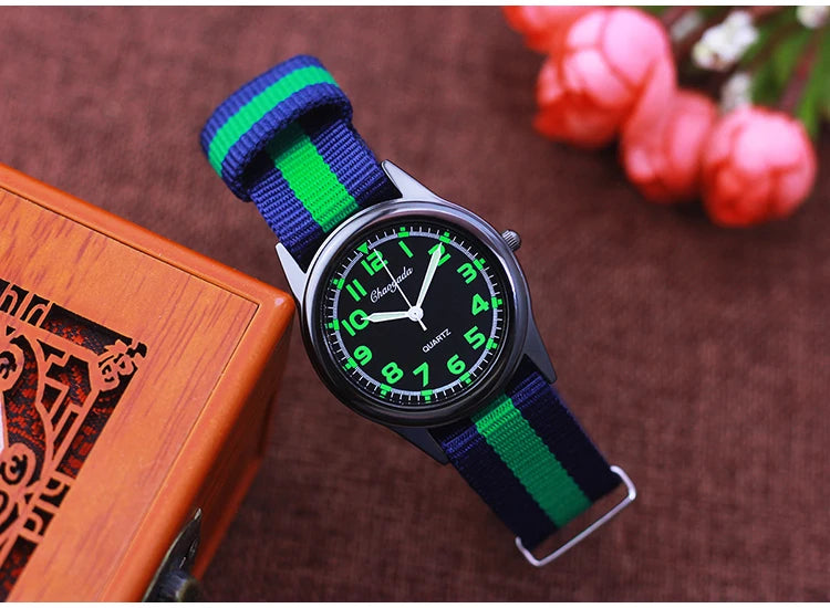 Chaoyada Woman Man Color Stripe Canvas Strap Wrist - Product Image 9