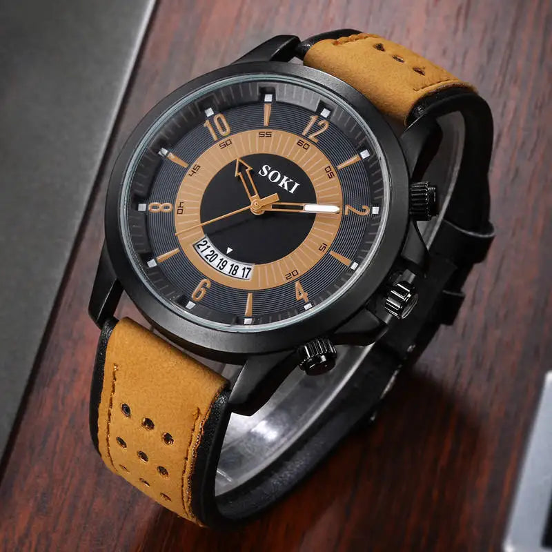 vastara sport wrist es leather strap army military for relogio masculino clock watch 55 - modern unisex timepiece with