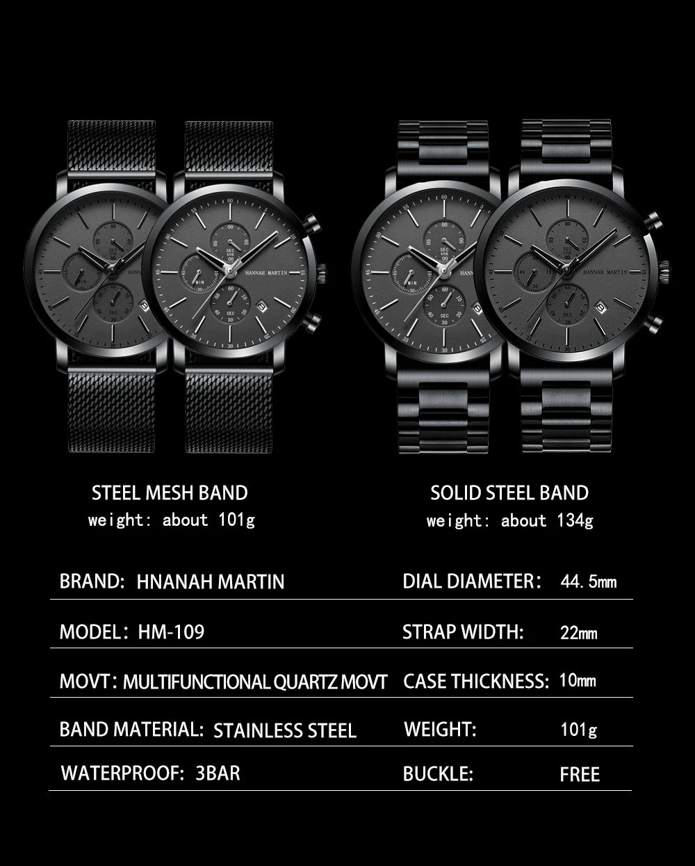 vastara business stainless steel watch 23 - business unisex timepiece with stainless steel (USA)