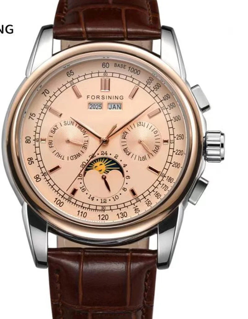 vastara genuine leather trend sun and moon roman numerals watch 22 - classic unisex timepiece with stainless steel (USA)