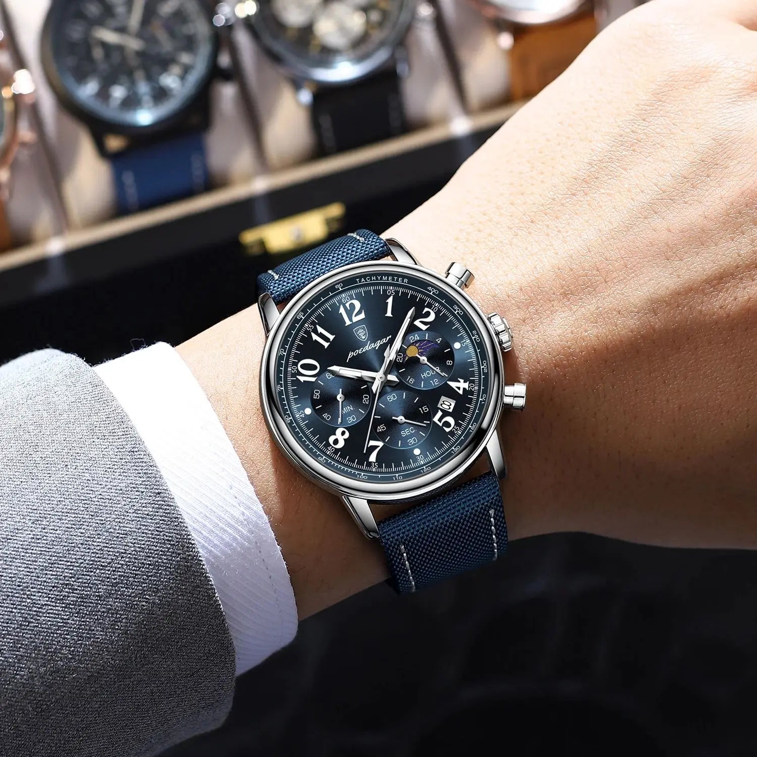 POEDAGAR Luxury Sports Military Men Watch - Product Image 6