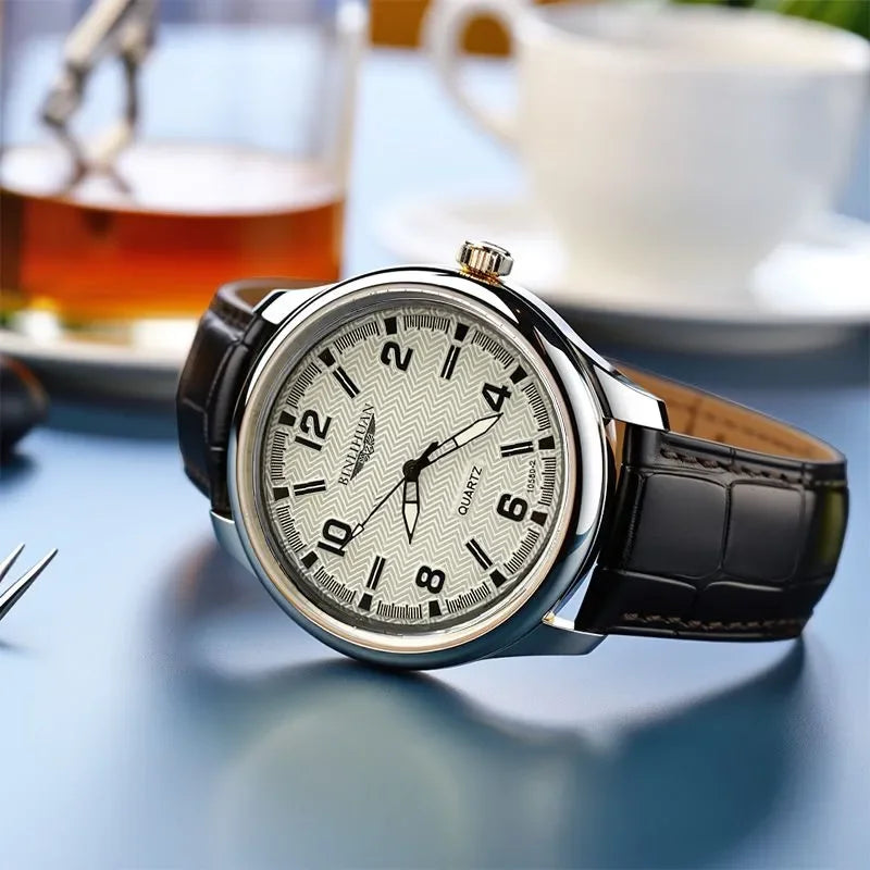 unisex business watch vastara business for clock leather 's es reloj+box 's gift - business timepiece with white dial (USA)