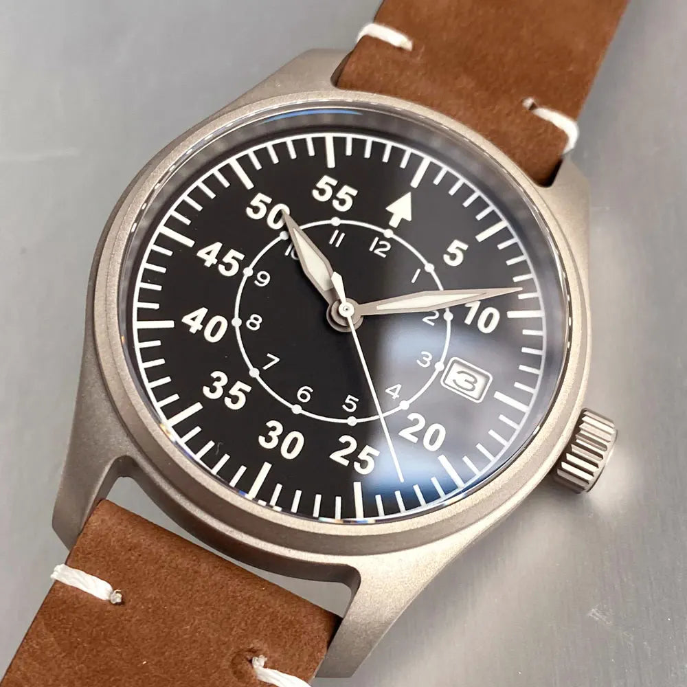 Tandorio mm Titanium Case Titanium Hands Pilot - Product Image 8