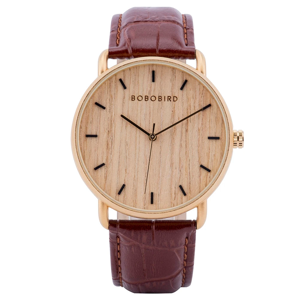 vastara bobo bird men’s wooden watch watch 37 - classic unisex timepiece with stainless steel (USA)