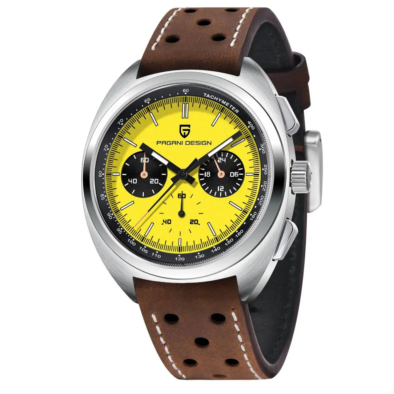 vastara luxury men’s chronograph – sapphire stainless steel - casual unisex watch with chronograph in neutral stainless