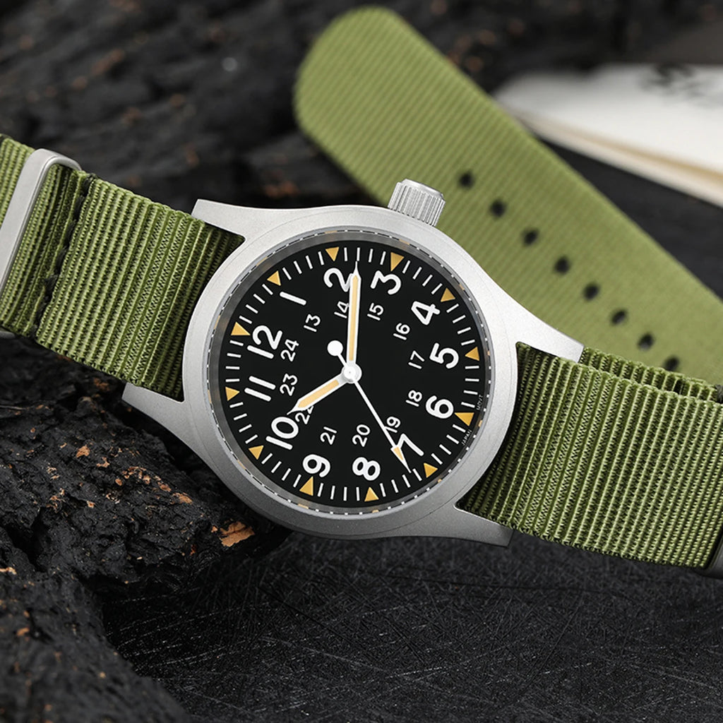 vastara - militado vintage field watch sweep second quartz watch 12 - casual luxury timepiece timepiece with waterproof (USA)