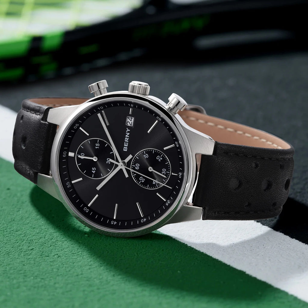 vastara - men's chronograph watch with luminous display watch 12 - casual unisex timepiece with chronograph (USA)