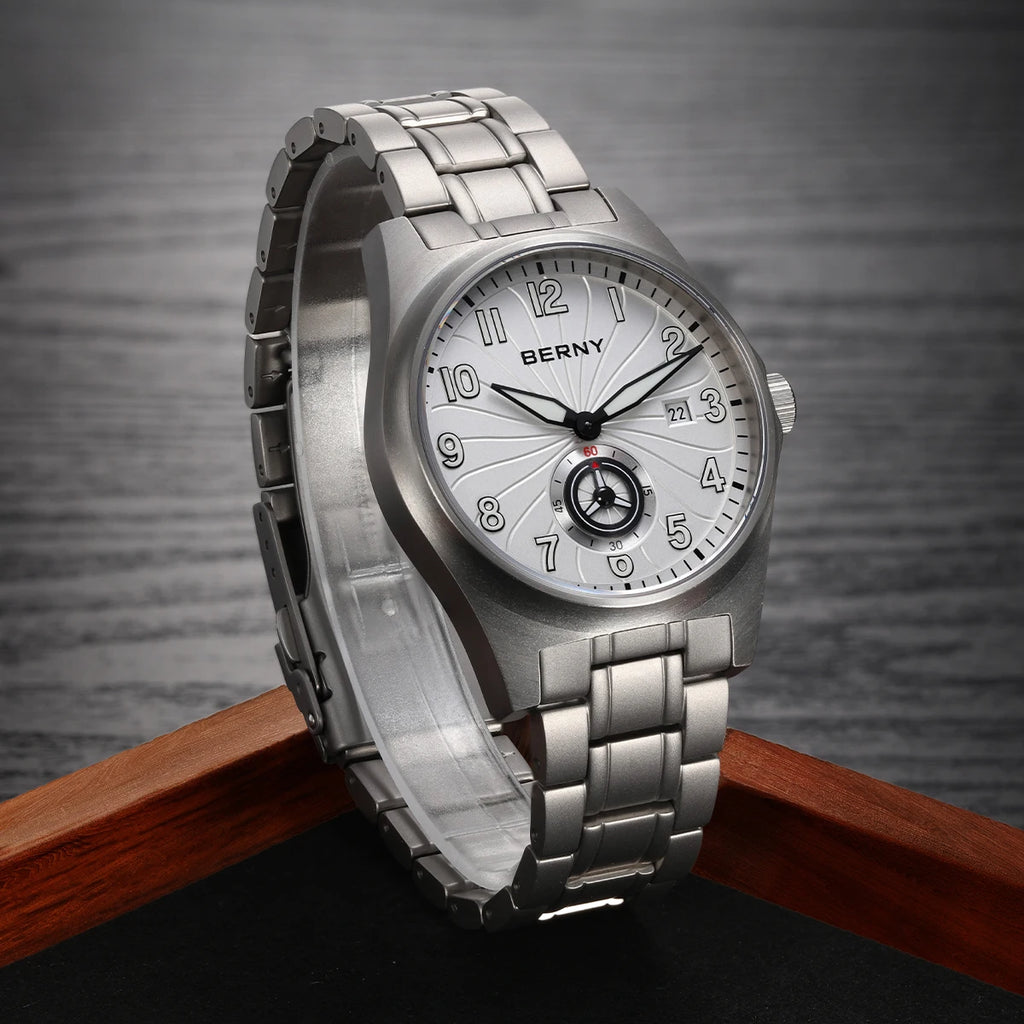 vastara berny full titanium super luminous with sapphire st1731 watch 33 - classic unisex timepiece with stainless steel