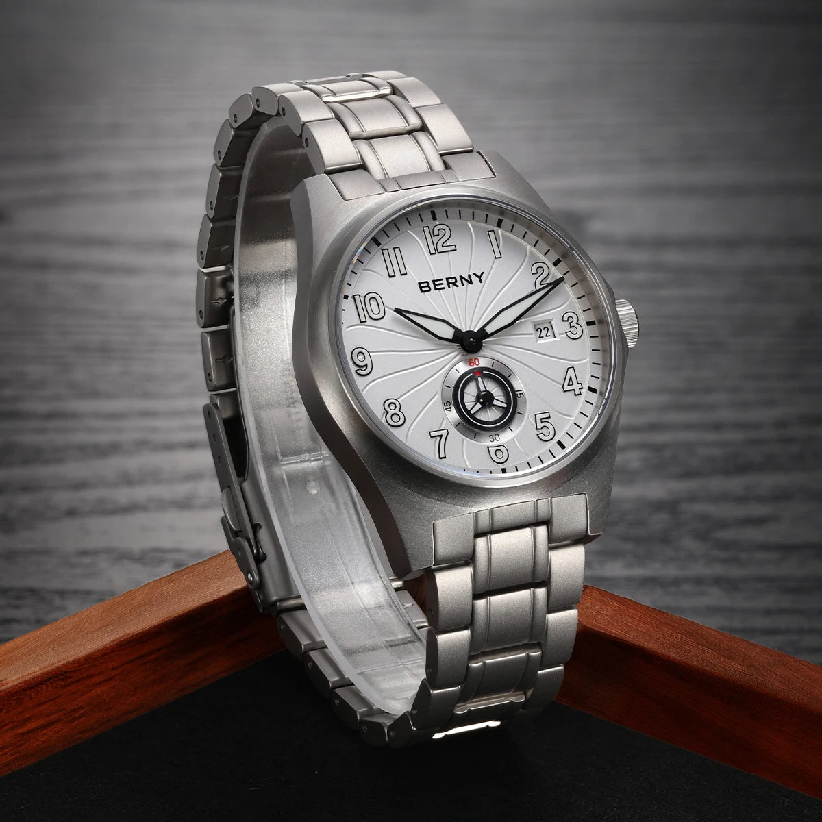 vastara berny full titanium super luminous with sapphire st1731 watch 33 - classic unisex timepiece with stainless steel