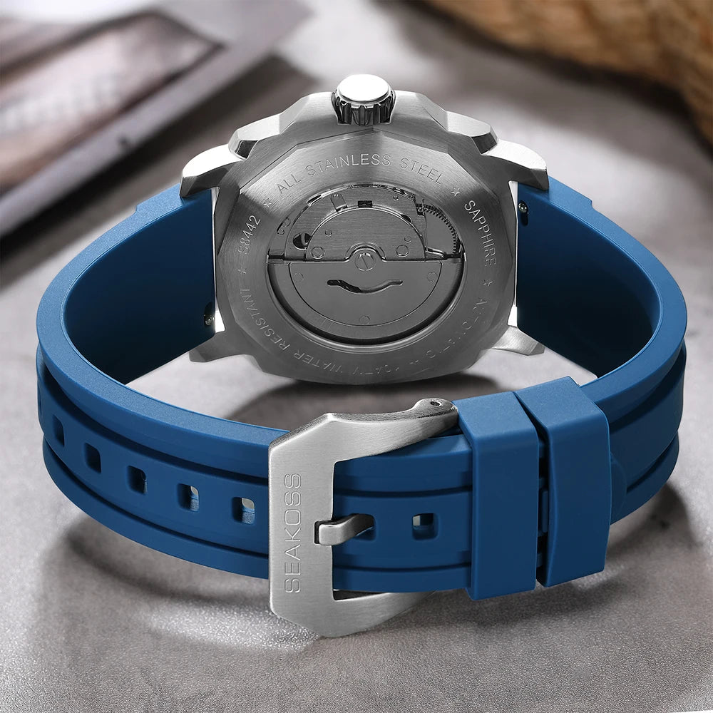 VASTARA vastara seakoss 10bar diving es st1612 seagull 304l super luminous calendar 40mm sapphire unisex timepiece -