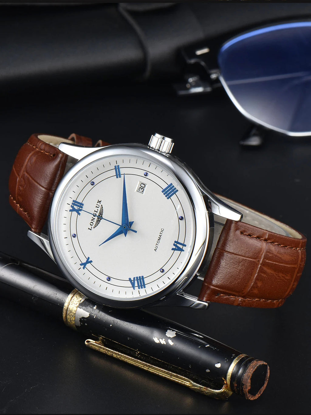 vastara longlux wholesale es simple versatile date leather gift watch 18 - classic unisex timepiece with stainless steel