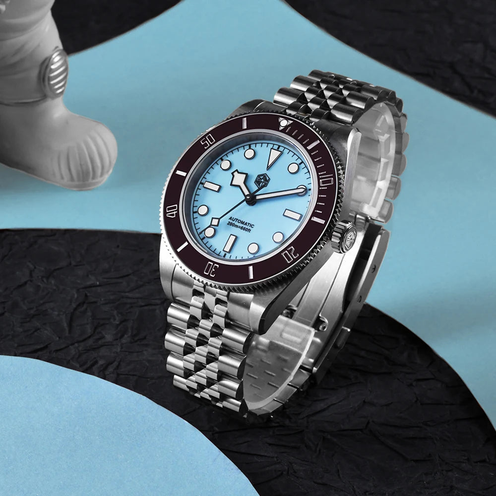 San Martin mm Diver Watch Enamel Dial Light Blue - Product Image 3