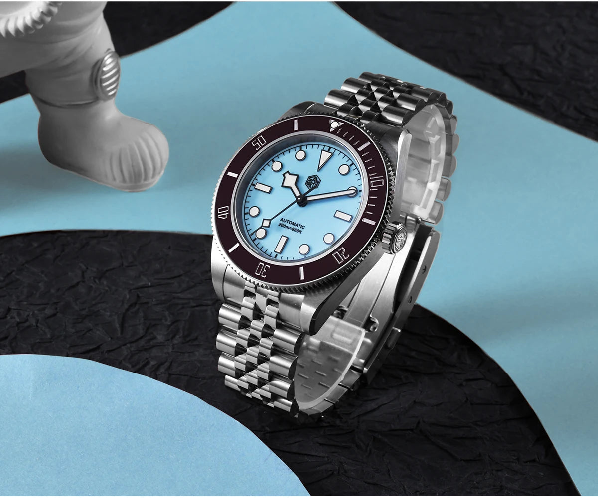 San Martin mm Diver Watch Enamel Dial Light Blue - Product Image 8