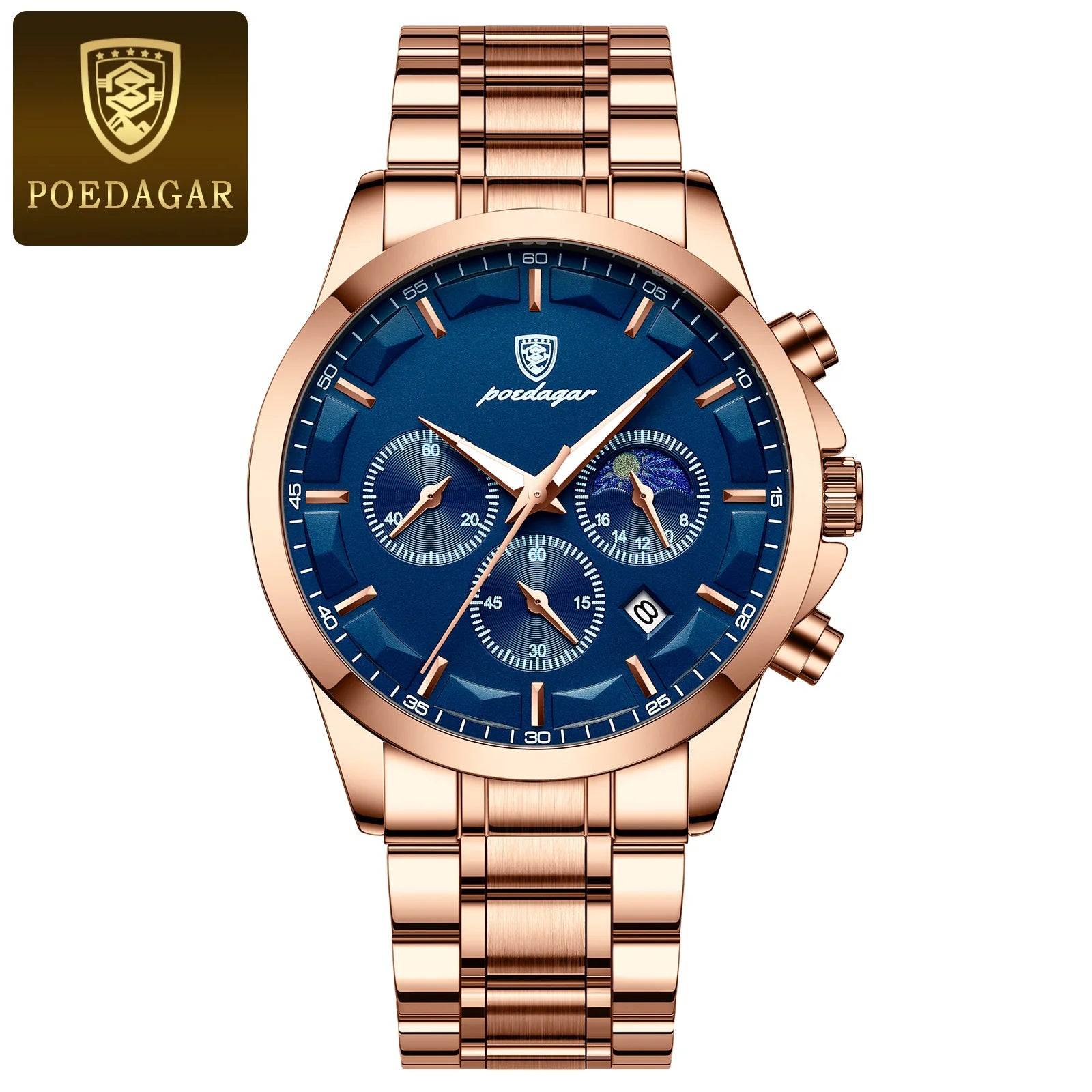 vastara poedagar military luminous: genuine leather genuine leather watch 7 - classic unisex timepiece with stainless steel