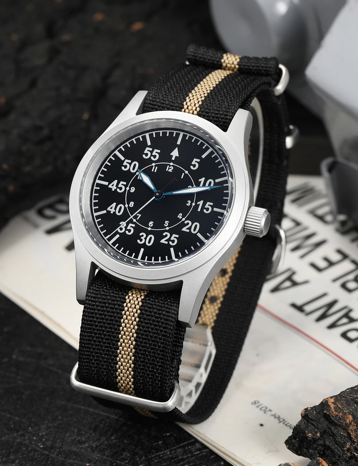 vastara - militado vintage field watch sweep second quartz watch 19 - casual luxury timepiece timepiece with waterproof (USA)