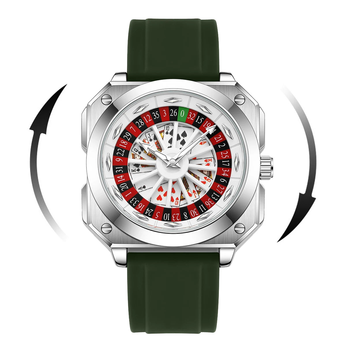 2025 New Mens Roulette Watch VA VA VOOM Brand Original Sports Style Fashion Silicone Strap Night Light Square Gift Watch f...