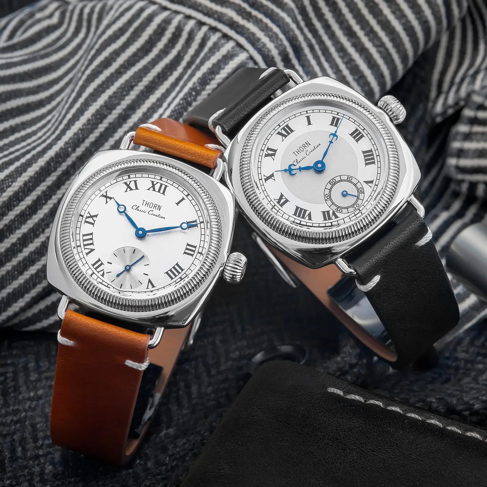 vastara thorn t002 tribute to classic oyster antique pillow shaped, retro, 's and 's couple - casual unisex watch with