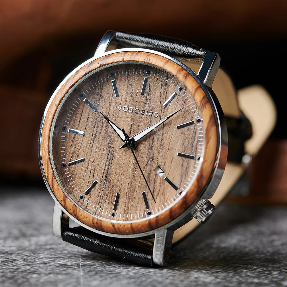 vastara bobo bird men’s wooden watch watch 19 - classic unisex timepiece with stainless steel (USA)