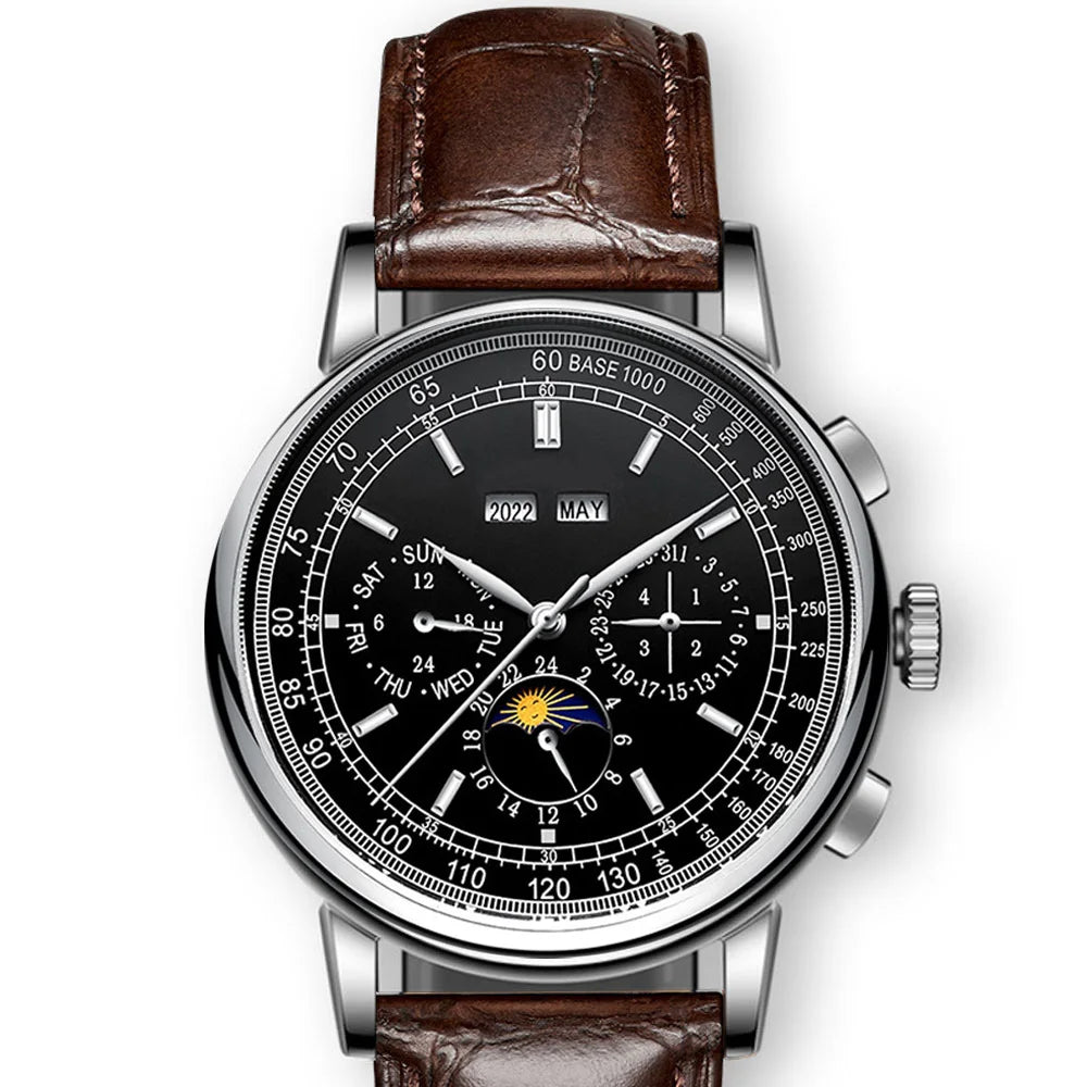 vastara - corgeut horizon master moonphase automatic watch watch 56 - casual unisex timepiece with stainless steel (USA)