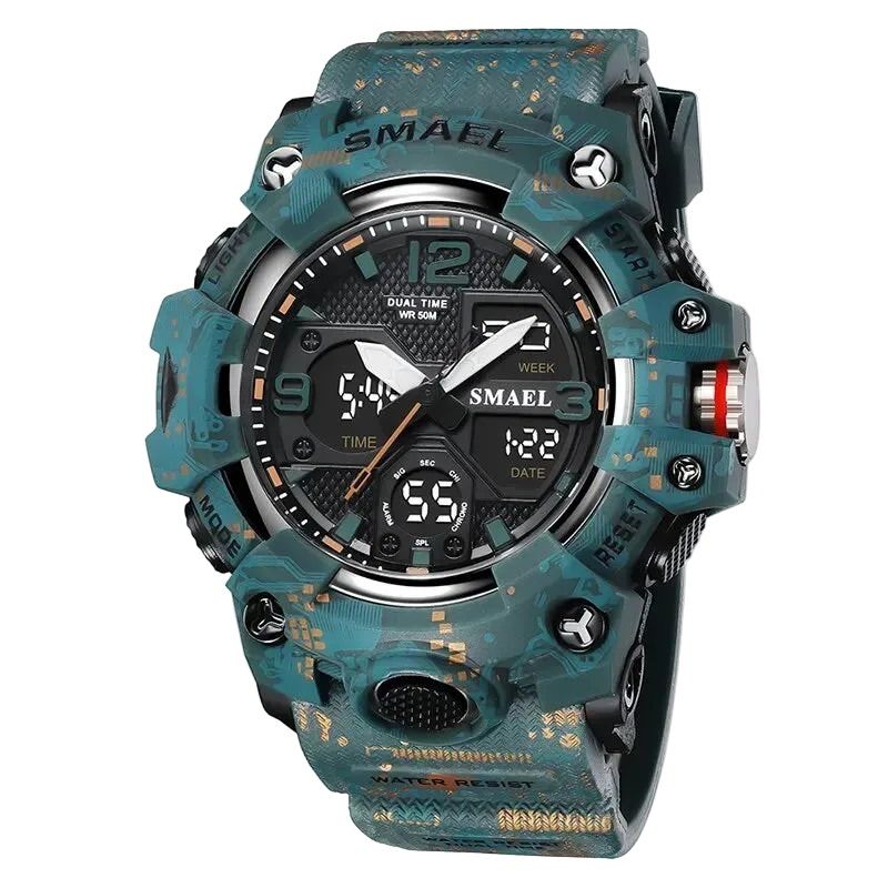 vastara sport military for alarm clock stop led digital back light dual time display 8008 's watch 70 - modern unisex