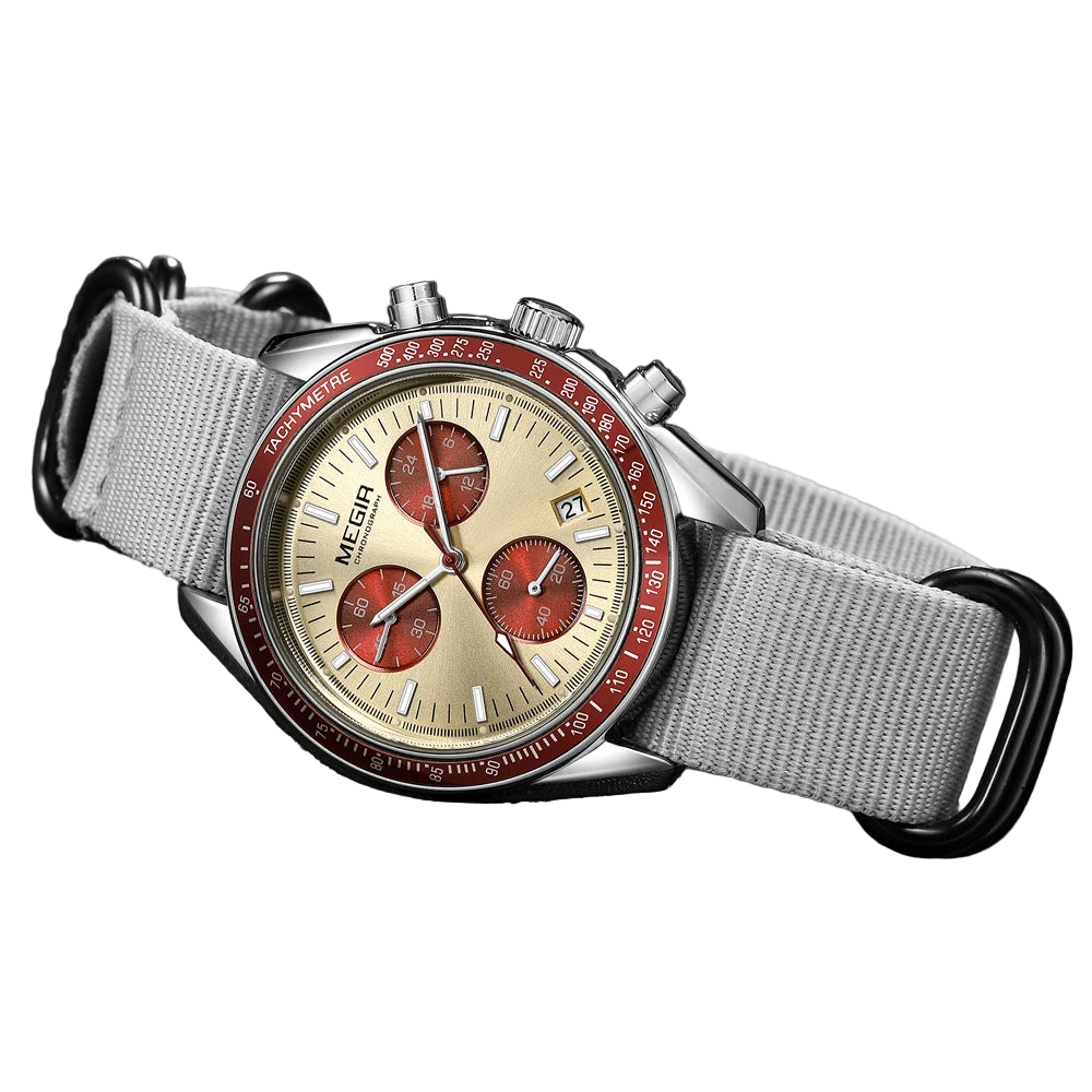 VASTARA vastara megir 's canvas weaving strap sport chronograph unisex timepiece - chronograph stainless steel watch (USA)