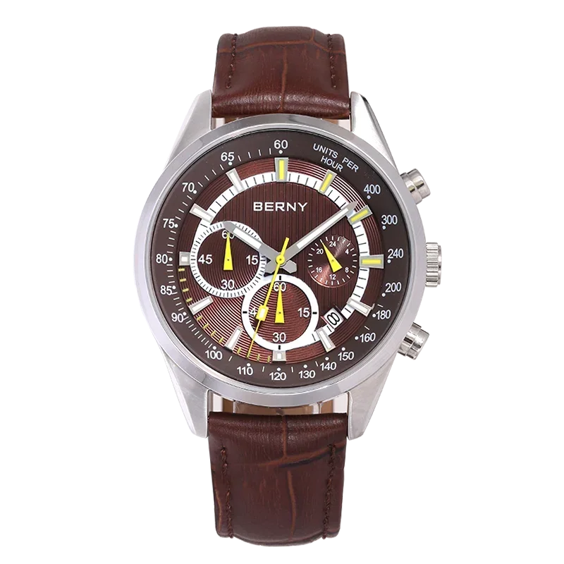 vastara berny 's multifunction chronograph luminous cool sports - sports unisex watch with chronograph in white stainless