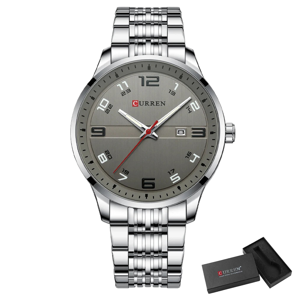 vastara men's automatic watch steel date luminous 42mm watch 20 - modern unisex timepiece with stainless steel (USA)