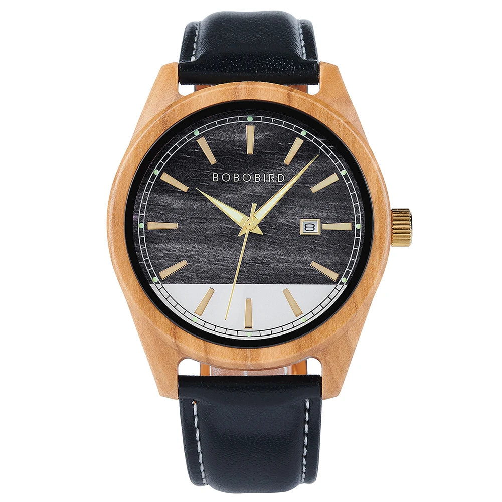 vastara bobo bird men’s wooden watch watch 35 - classic unisex timepiece with stainless steel (USA)