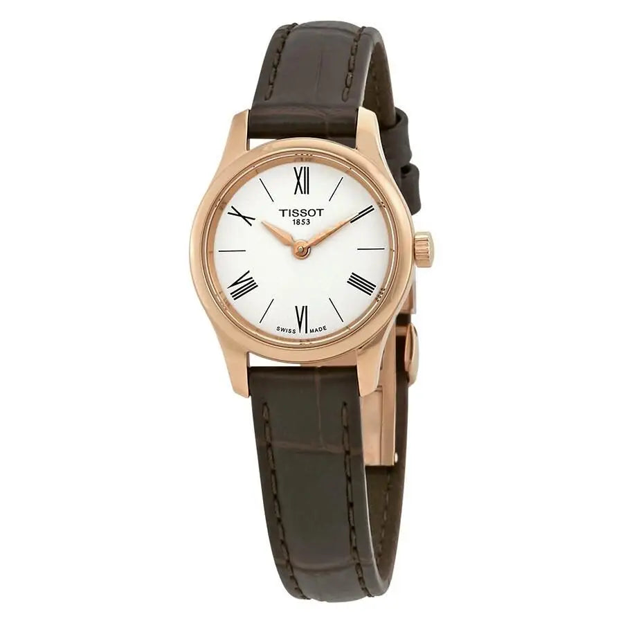 Tissot | Tradition Thin White Dial Ladies Leather - Leather Strap with genuine leather