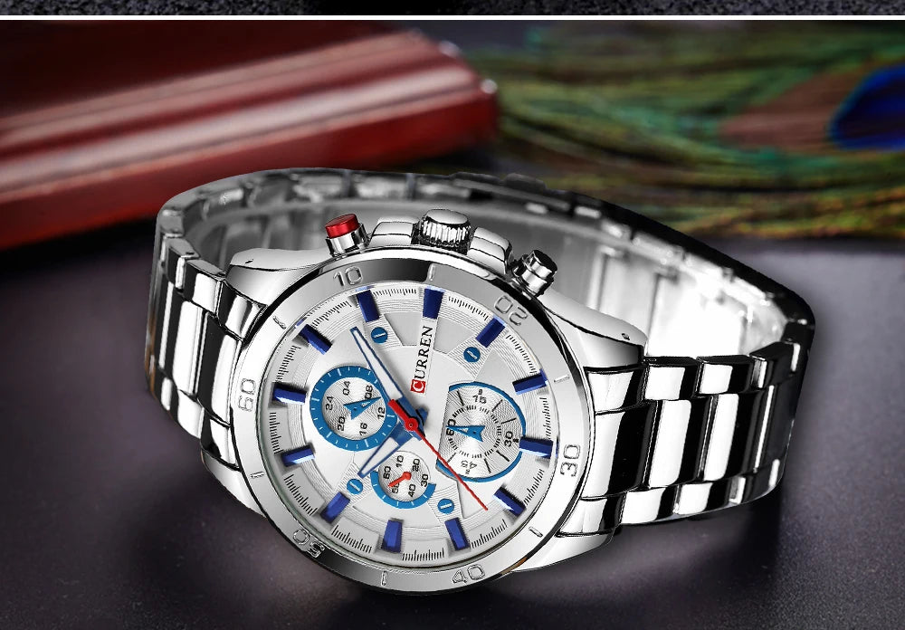 vastara 8275 's stainless steel strap night light chronograph casual 's clock gift watch 15 - casual unisex timepiece with