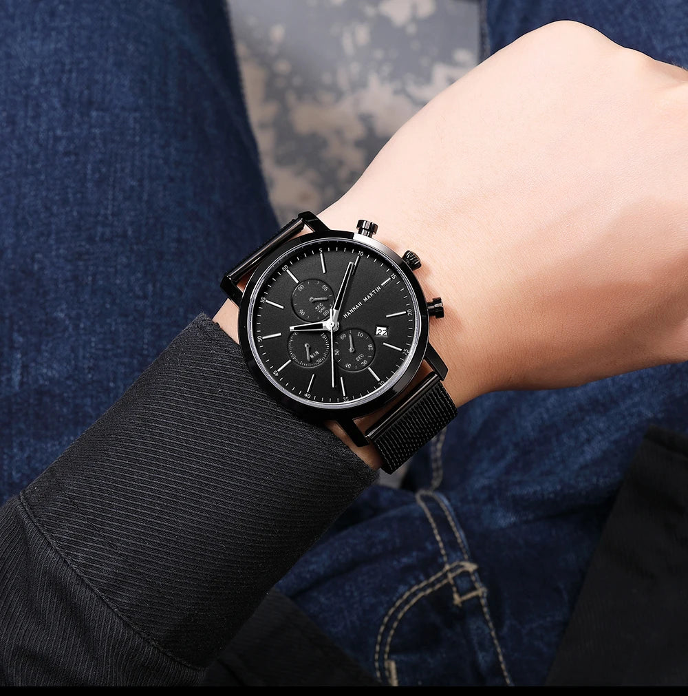 HANNAH MARTIN Brand Men Watch Black Stainless - Product Image 27