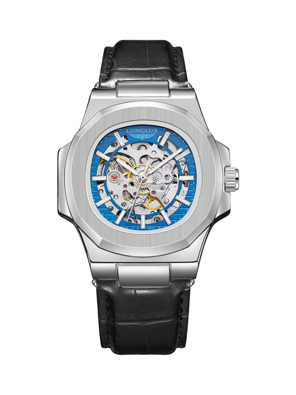 vastara - shadowcore skeleton automatic watch - casual unisex watch with waterproof in neutral leather band (USA)