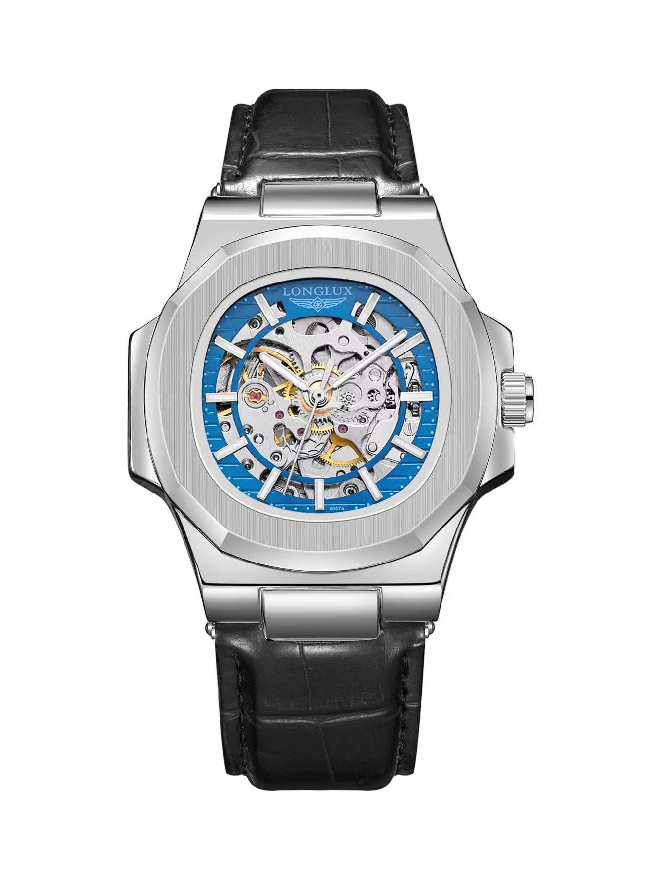vastara - shadowcore skeleton automatic watch - casual unisex watch with waterproof in neutral leather band (USA)