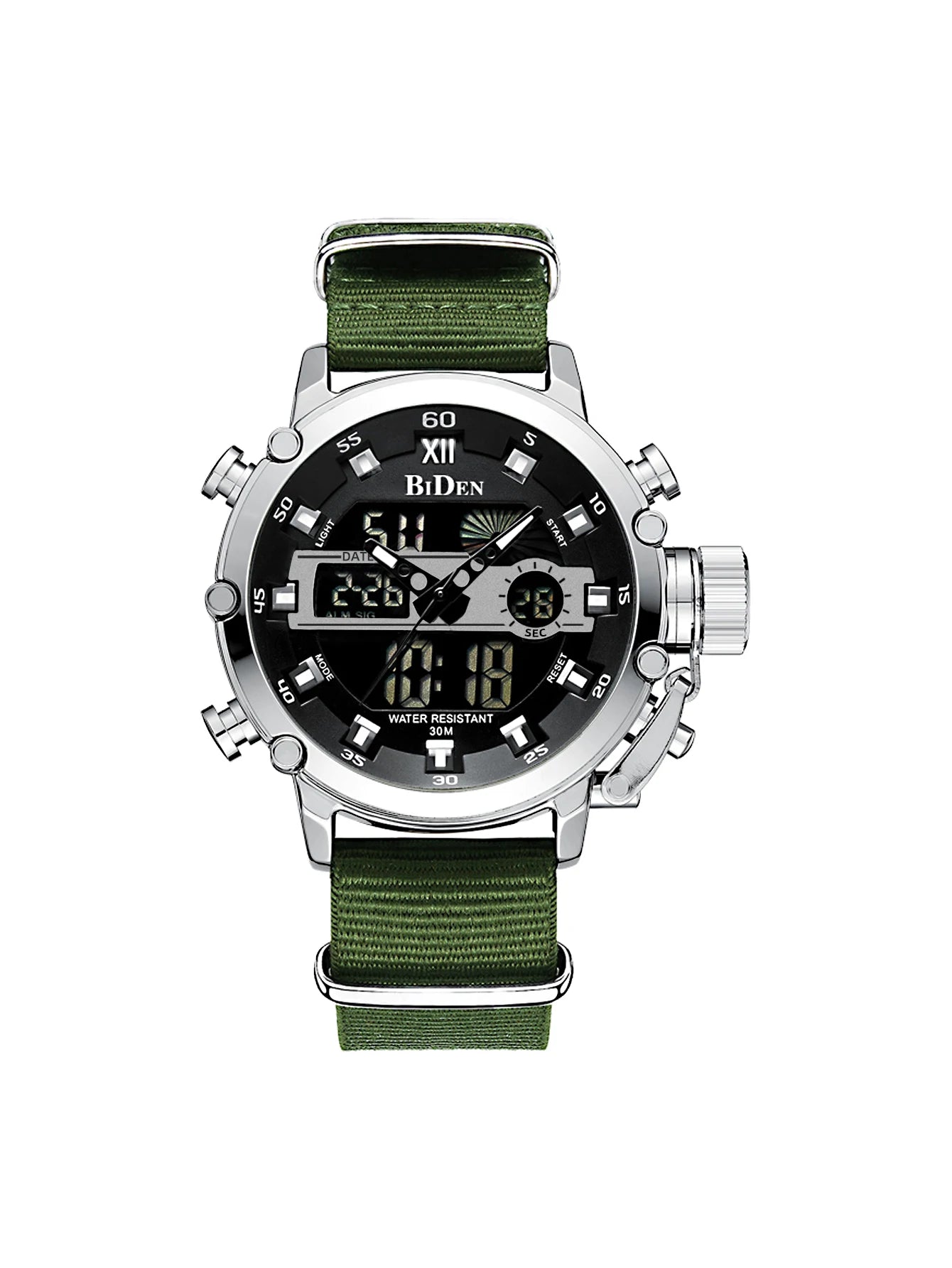 vastara - biden men's waterproof digital military sports watch 12 - sports unisex timepiece with chronograph (USA)