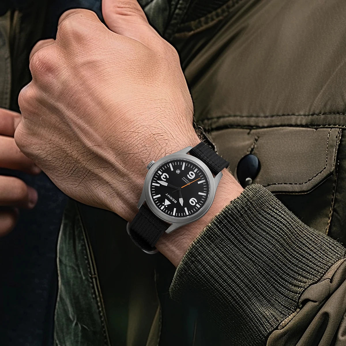 vastara berny pilot titanium sapphire ar coating supper luminous 10bar sport titanium aviation watch 27 - classic unisex