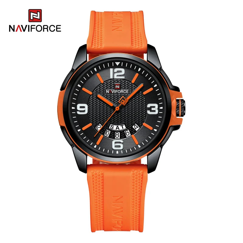 vastara original naviforce for silicone strap business classic wrist es date clock silicone with silicone watch 29 -