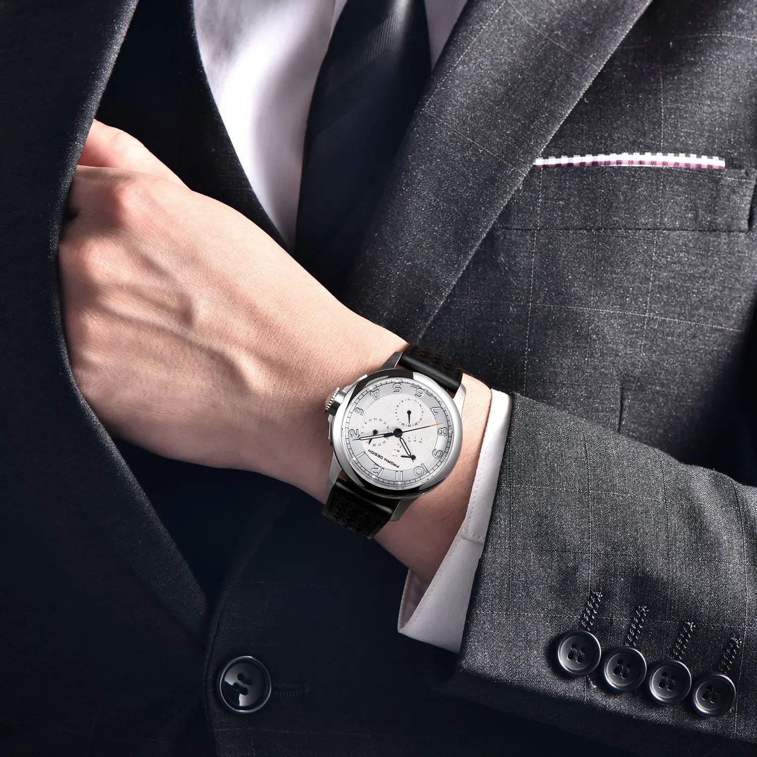 vastara chronograph sapphire pagani design 40mm japan tmi vh88 movt sapphire watch 5 - classic unisex timepiece with