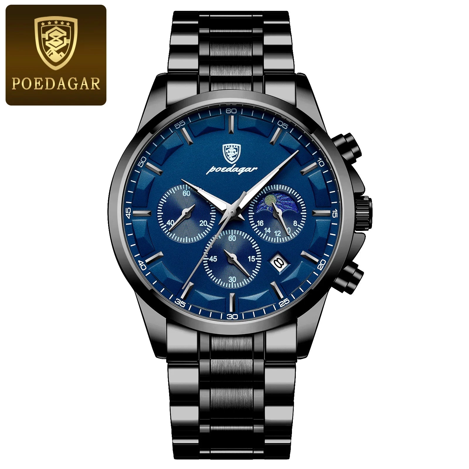vastara genuine leather chronograph poedagar sports watch 18 - sports unisex timepiece with chronograph (USA)